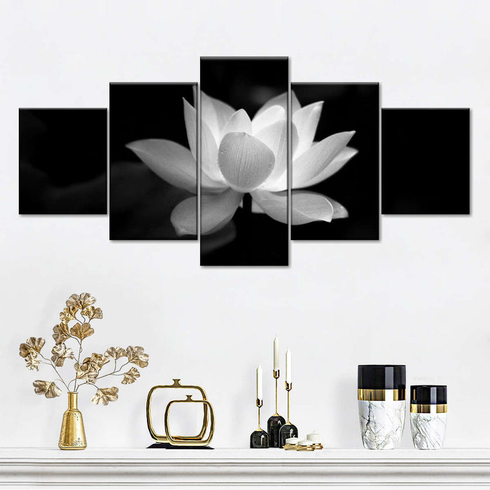 Lotus Flower Monochrome Wall Art