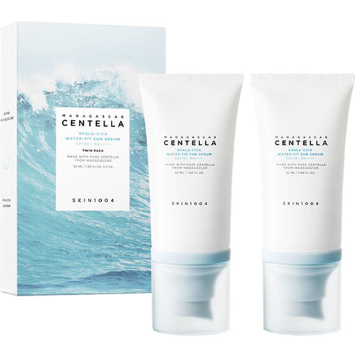 AsiaBeautyMall SKIN1004 Madagascar Centella Hyalu-Cica Water-Fit Sun Serum SPF50+ PA++++ (2-Pack) Sunscreen