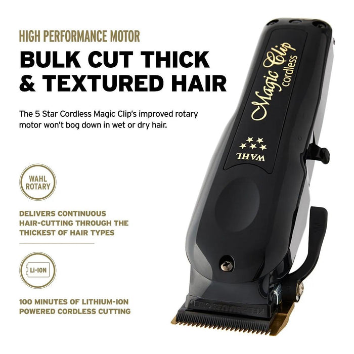 Wahl Cordless Barber Combo Black Magic Clip Clipper & Detailer Li Trimmer #3025397