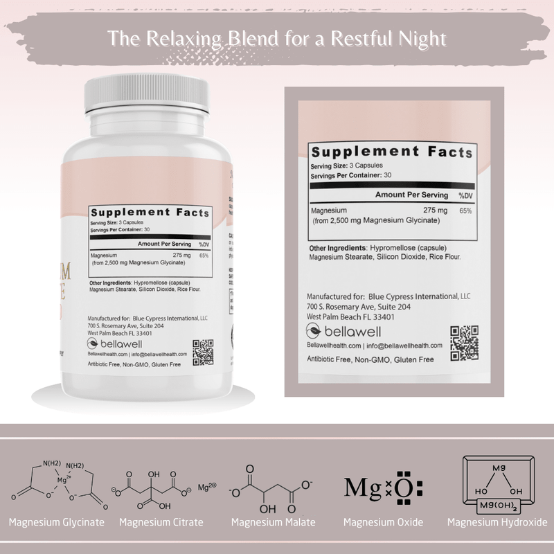Bellawell Health Magnesium Complex by Bellawell Capsules Dark Gray