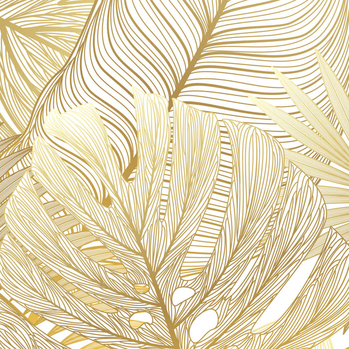 Golden Tropical Leaves Wall Art