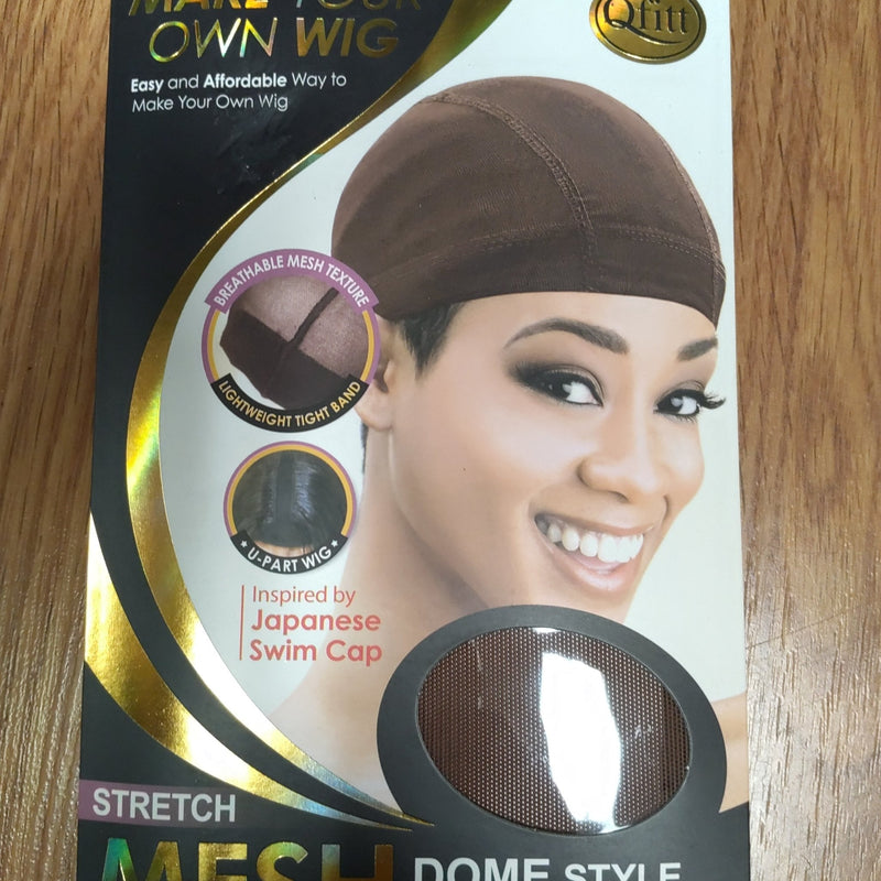 VIP Extensions Make your Own Wig Mesh Stretch  Dome Style Wig Cap 5112 Brown Qfitt Hair Extension Accessories
