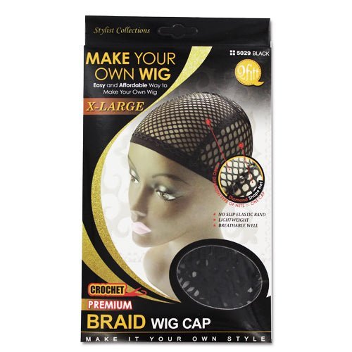 VIP Extensions Make Your Own Wig Premium Crochet braid Wig cap X-large 5029 Black Hair Extension Accessories