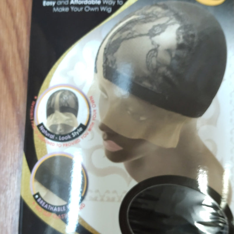 VIP Extensions Make your Own Wig Qfitt 5062 Black "L" Part Stretch Mesh Wig Cap