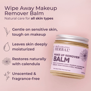 Ora's Amazing Herbal Make Up Remover Balm with Calendula, Fragrance Free Makeup Removers
