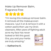 Ora's Amazing Herbal Make Up Remover Balm with Calendula, Fragrance Free Makeup Removers
