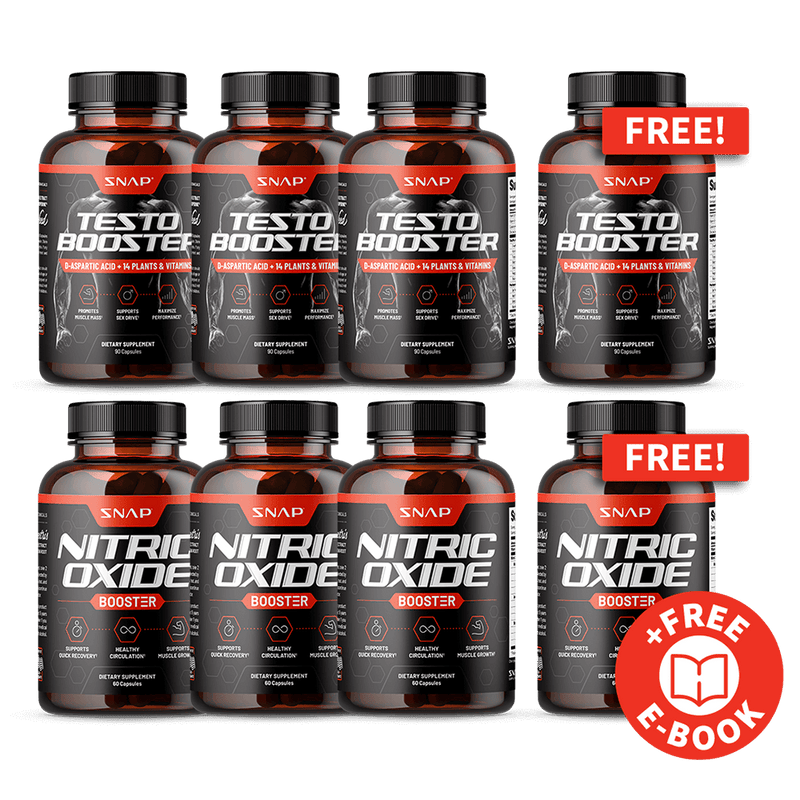 Snap Supplements Male Testo and Nitro Stack + Free E-Book