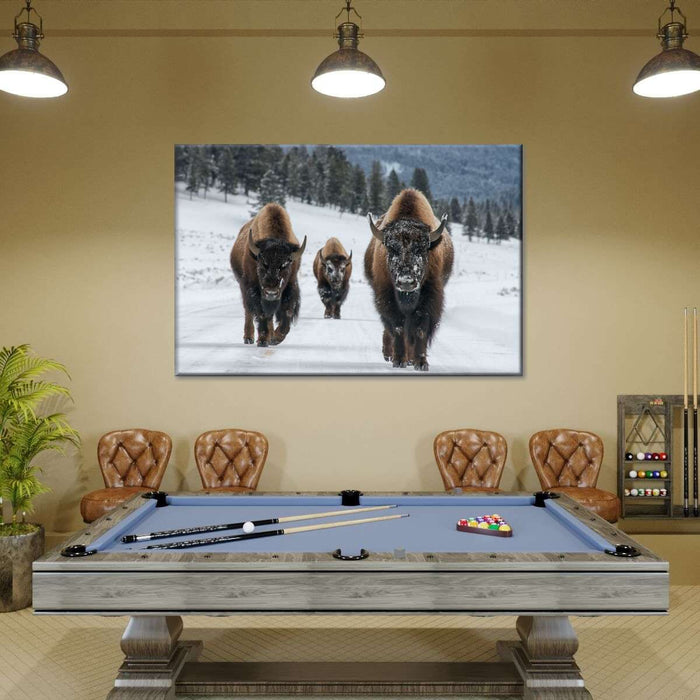 Bison Family In Yellowstone National Park Wall Art