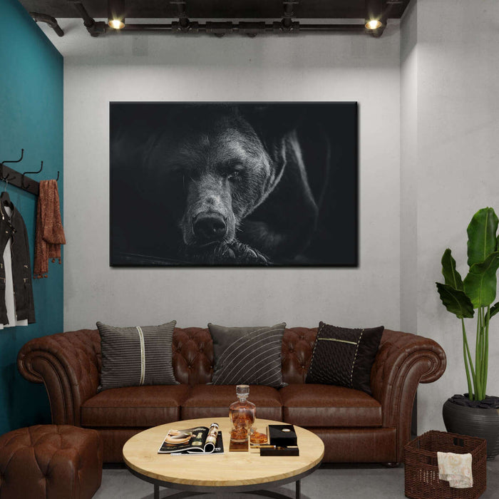 Monochrome Brown Bear Wall Art