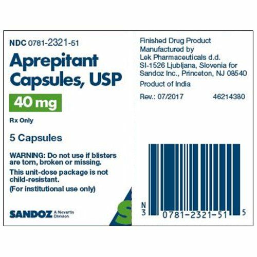 Aprepitant APREPITANT 40 MG CAP 1 UD Medicine & Drugs