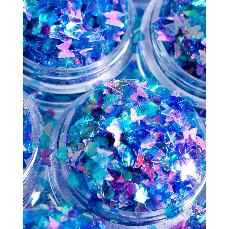 Lunautics Mariah - Chunky Blue and Purple Butterfly Glitter Chunky Glitter