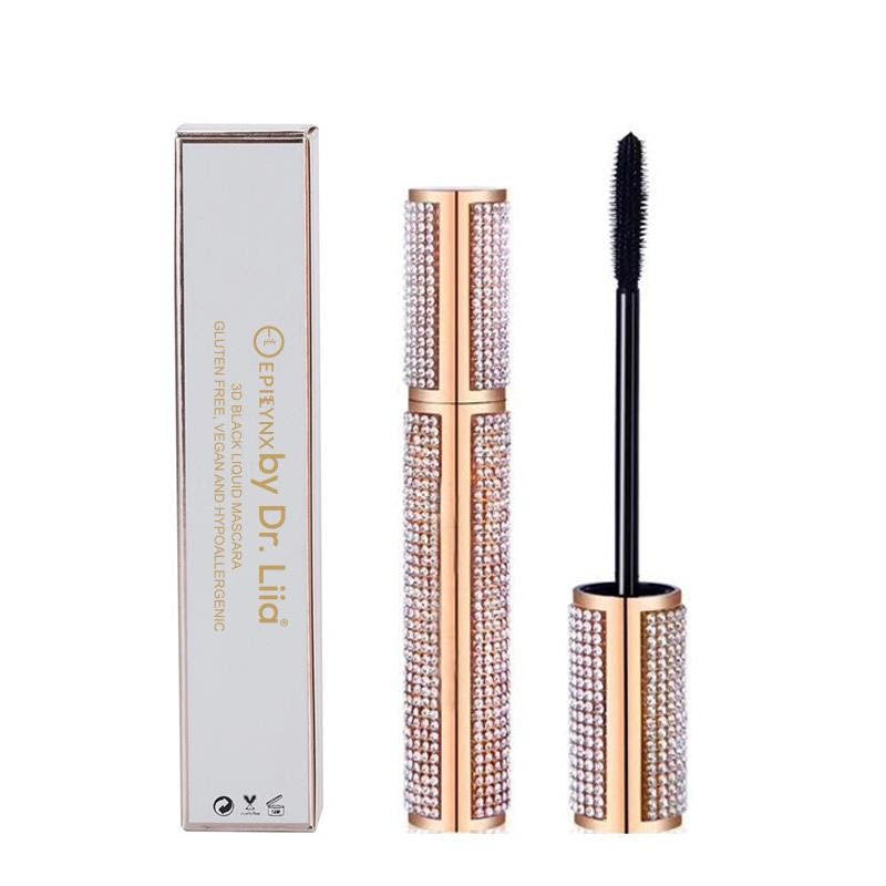 EpiLynx Mega Volume Vegan Mascara Black and Blue – Smudge-Proof with Handmade Diamond Case