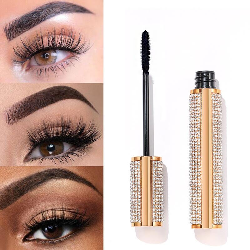 EpiLynx Mega Volume Vegan Mascara Black and Blue – Smudge-Proof with Handmade Diamond Case