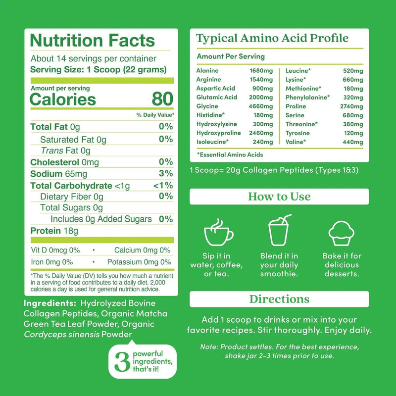 Further Food Matcha Collagen Peptides Powder Collagen