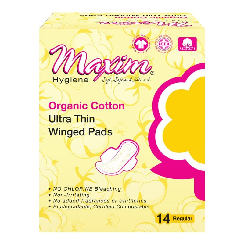 Maxim Maxim Natural Organic Cotton Ultra Thin Regular Pads 12 x 14 Count Feminine Pads & Protectors