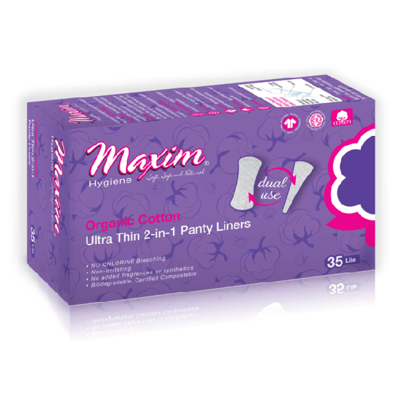 Maxim Maxim Organic Cotton Liners Ultra Thin Light 12 Packs of 35 Feminine Pads & Protectors