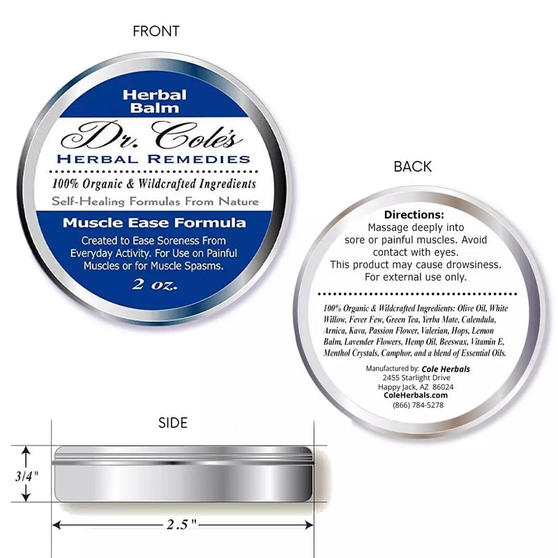 COLEHERBALS 19 - Dr. Cole's Muscle Ease Herbal Balm Herbal