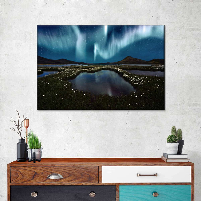 Landmannalaugar Northern Lights Wall Art