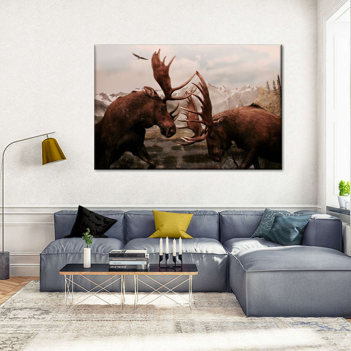 Moose Battle Wall Art