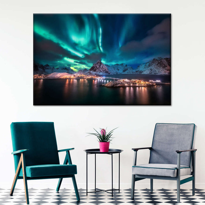 Lofoten Night Northern Lights Wall Art