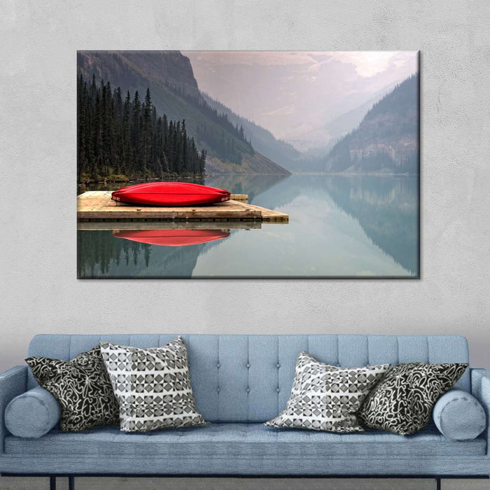 Mountain Lake Kayak Wall Art