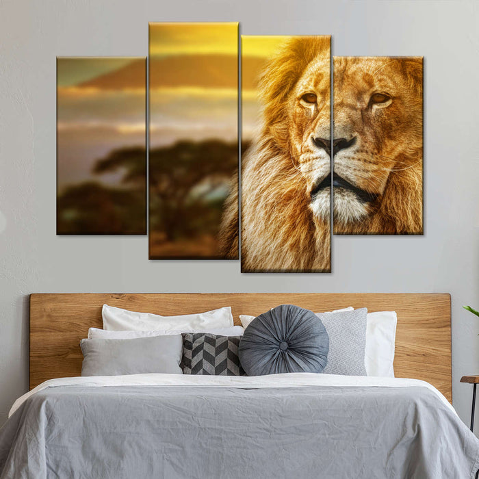 Lion In African Safari Wall Art