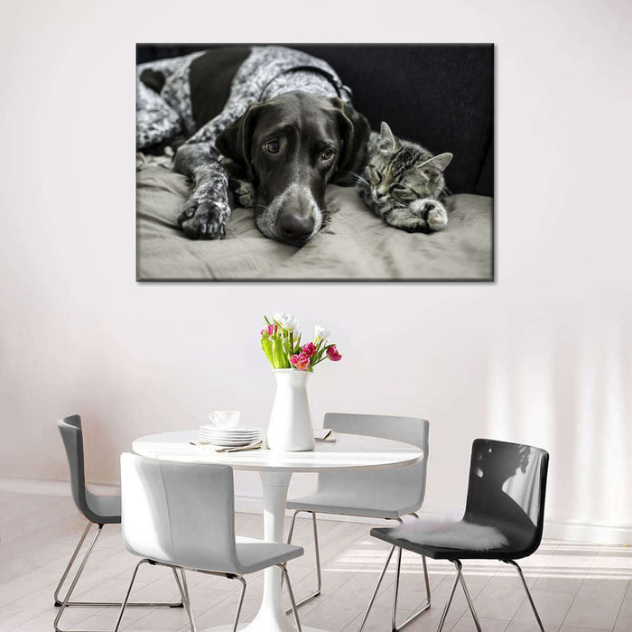 Dog And Cat Friends Wall Art