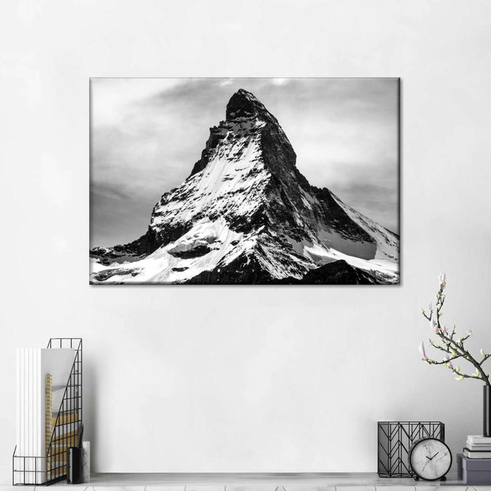 Monochromic Matterhorn Mountain Wall Art