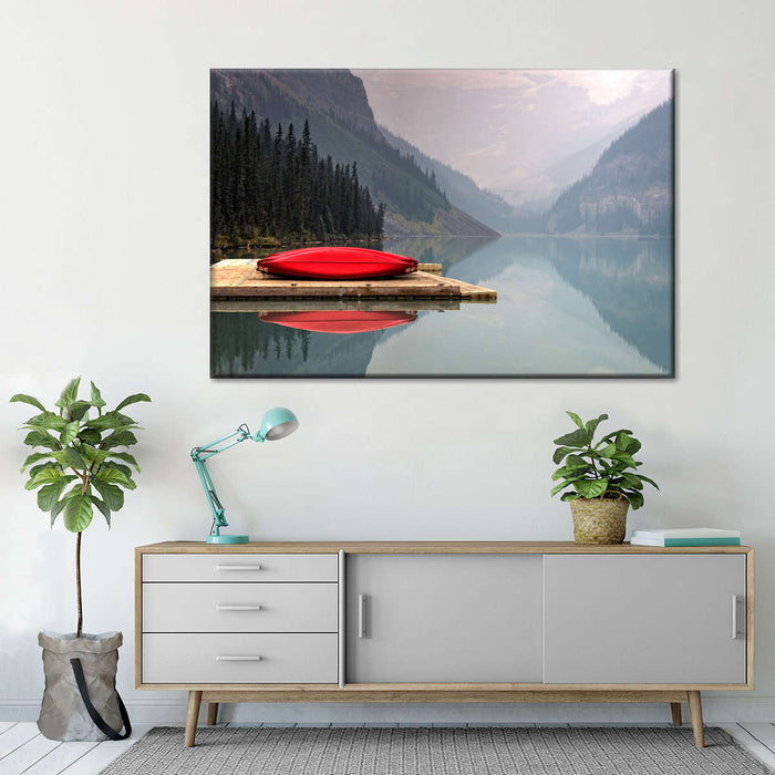 Mountain Lake Kayak Wall Art