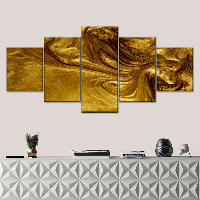 Gold Liquid Wall Art