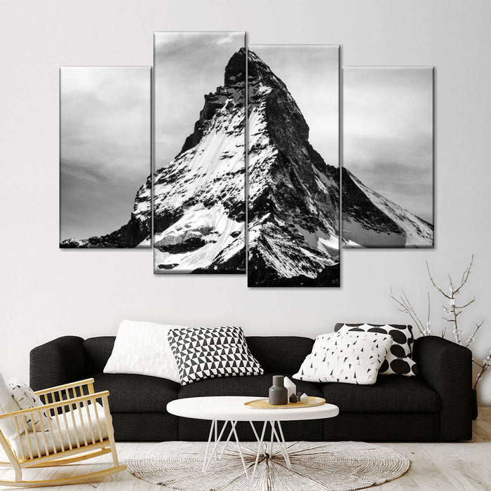 Monochromic Matterhorn Mountain Wall Art