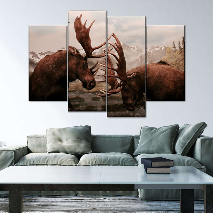 Moose Battle Wall Art