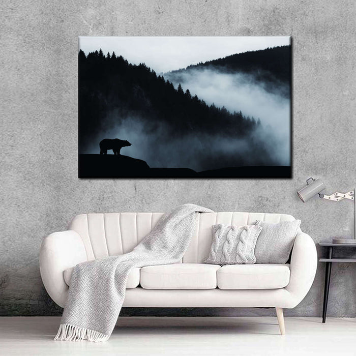 Foggy Mountain Bear Wall Art