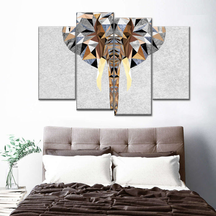 Geometric Colorful Elephant Wall Art