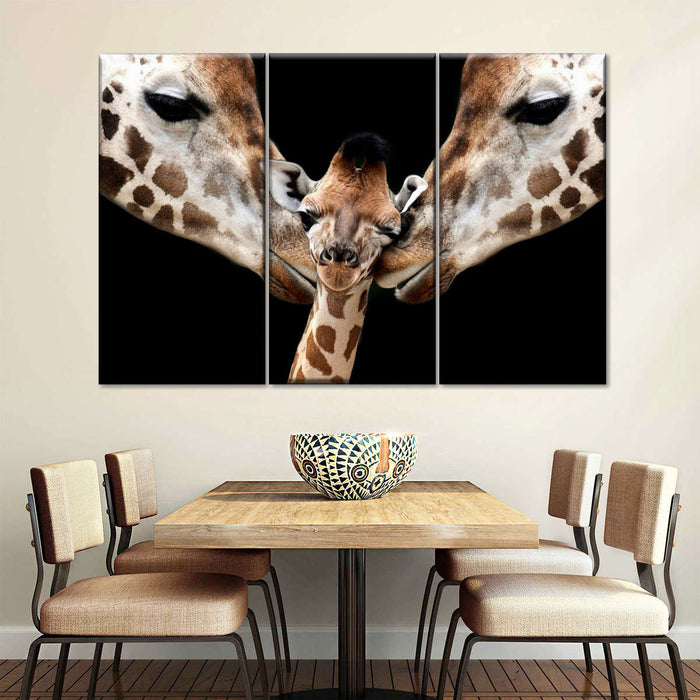 Happy Giraffe Family Wall Art