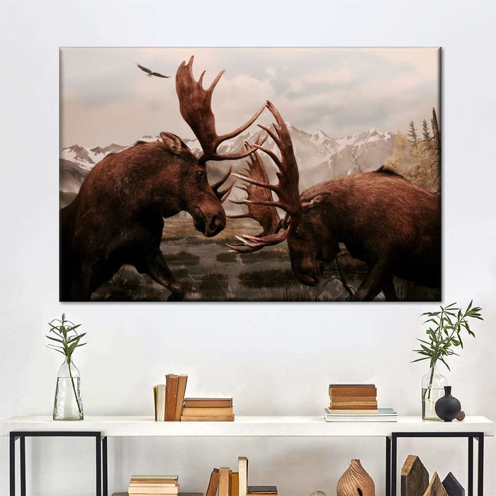 Moose Battle Wall Art