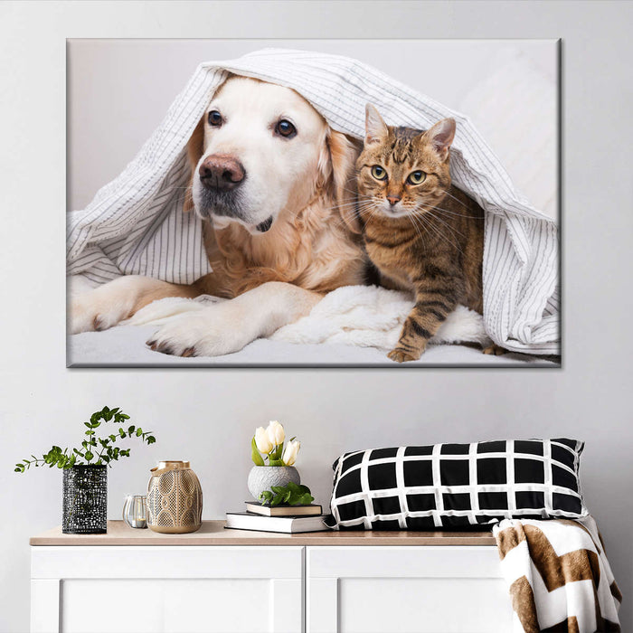 Cozy Dog And Cat Wall Art