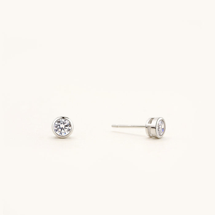 Bezel Stud Earrings