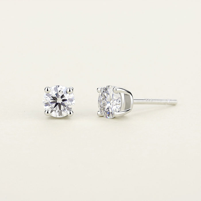 Lavishe Moissanite Stud Earrings GRA-Certified Lab Created Diamond 18K Gold Plated 925 Sterling Silver Earrings