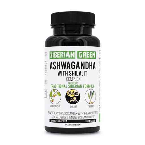 SiberianGreen.com Ashwagandha with Altai Shilajit & Turmeric | Ayurvedic Herbal Complex 60 Capsules Herbs