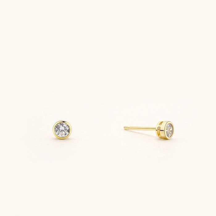 Bezel Stud Earrings