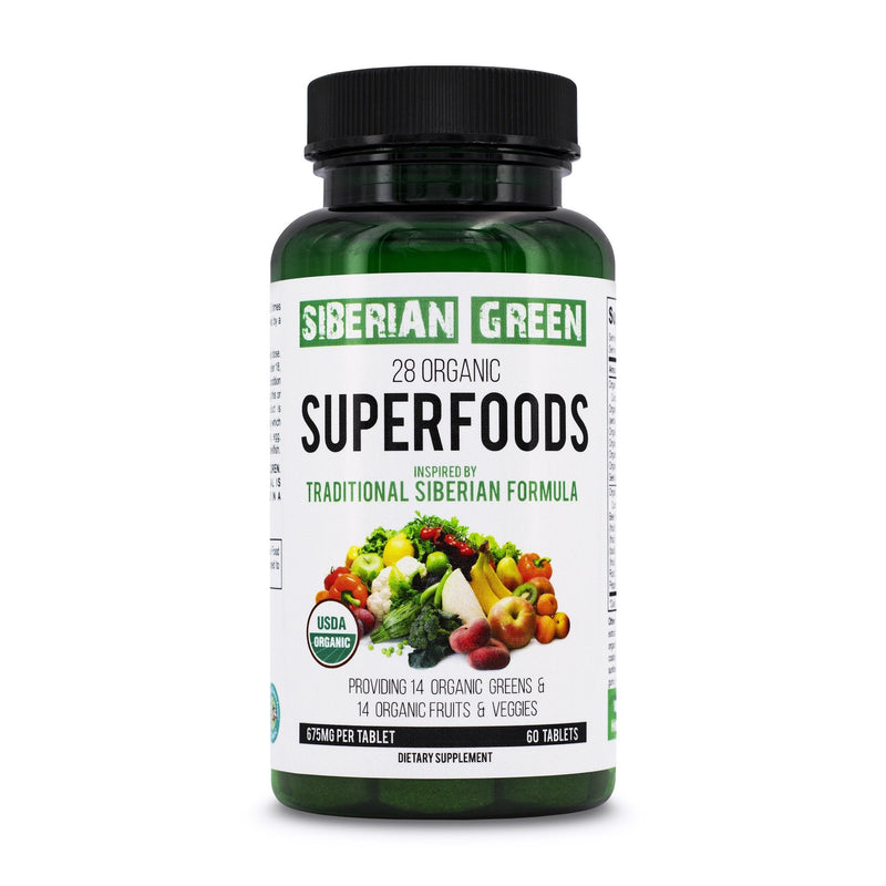 SiberianGreen.com 28 Organic Superfood Tablets – Essential Greens, Fruits & Veggies Herbs