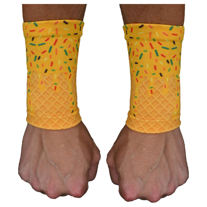 Yellow Ice Cream Wrist Support Sleeves