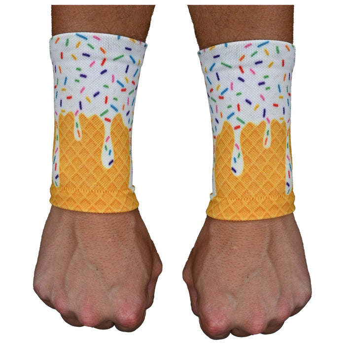 White Ice Cream Wrist Support Sleeves