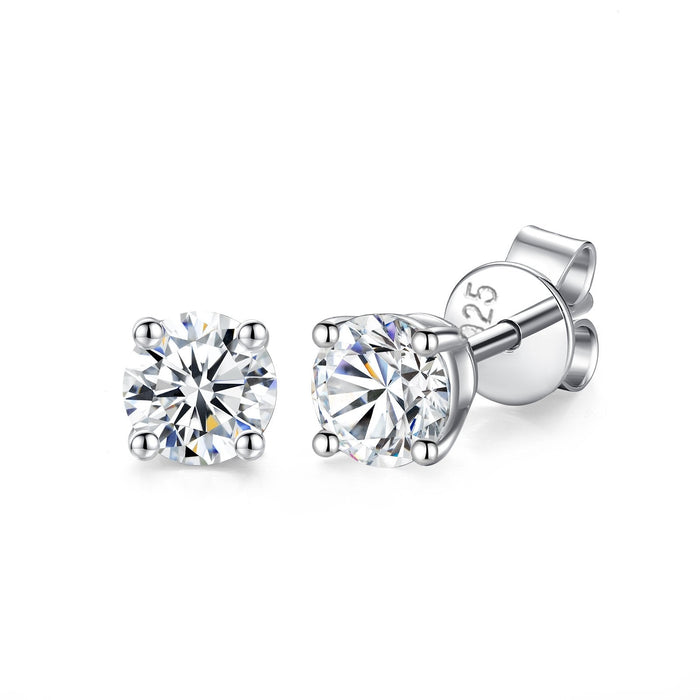 Lavishe Moissanite Stud Earrings GRA-Certified Lab Created Diamond 18K Gold Plated 925 Sterling Silver Earrings