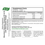 SiberianGreen.com Mountain Calcium with Vitamins D3 + K2 and Shilajit - 80 Tablets | Evalar Herbs