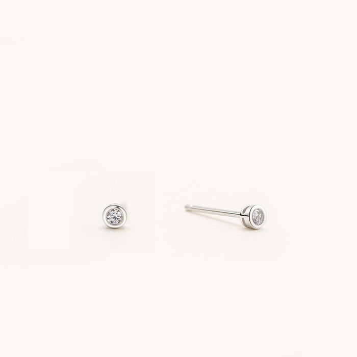 Bezel Stud Earrings