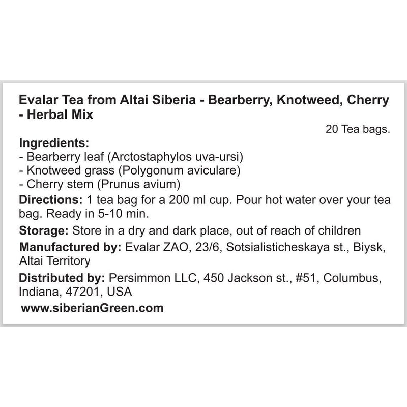 SiberianGreen.com Bearberry Knotweed Cherry Herbal Tea – 20 Tea Bags Tea & Infusions