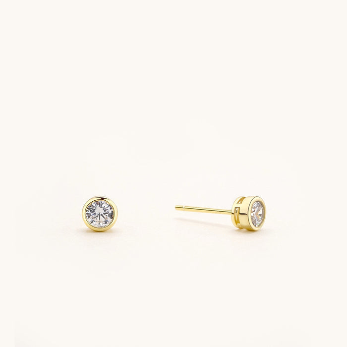 Bezel Stud Earrings