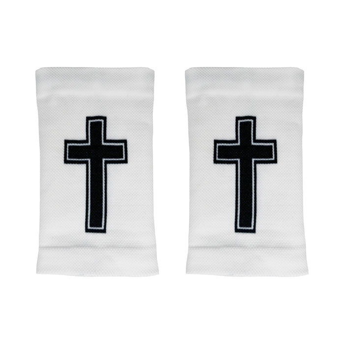 Faith Cross White Wrist Support Sleeves